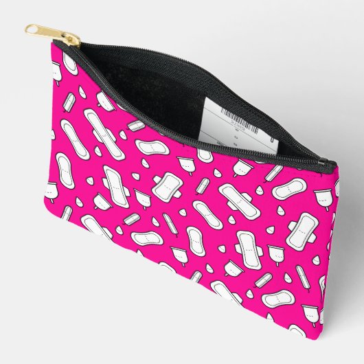 Warme rosa Menstruationspad Muster erste Periode Zubehörtasche (Offen)