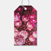 Warme rosa Orangefarbene Retro-Diskothek Balls Hoc Geschenkanhänger (Vorderseite)