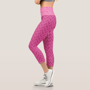 Warme rosa Paare und Knochen Capri Leggings