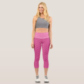 Warme rosa Paare und Knochen Capri Leggings (Vorderseite)