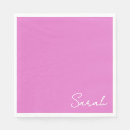 Warme rosa Papierserviette mit Namen