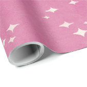 Warme rosa Punkte, Sterne und karierte Umhüllungsp Geschenkpapier (Rolleneckpunkt)