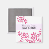 Warme rosa Reben Save the Date Magnet (Vorderseite/Rückseite)