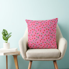 Warme Rosa Retro Pop Art Berry Cherry Kissen