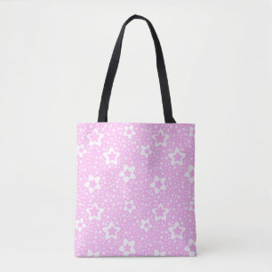Warme rosa Retropolka-Punkte mit Blumenmuster Tasche
