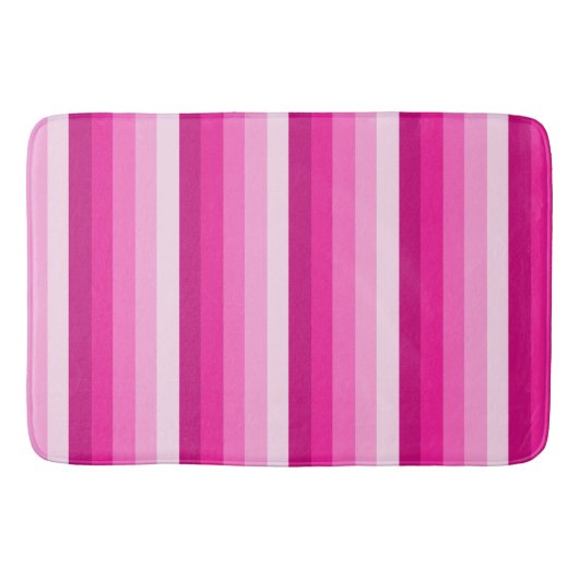 Warme rosa Schattenstreifen Badematte (Vorderseite)