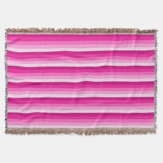 Warme rosa Schattenstreifen Decke (Vorderseite)