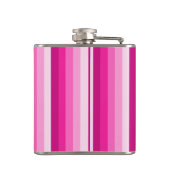 Warme rosa Schattenstreifen Flachmann (Rückseite)