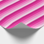Warme rosa Schattenstreifen Geschenkpapier (Ecke)