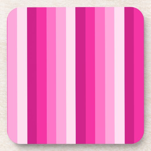 Warme rosa Schattenstreifen Getränkeuntersetzer (Vorderseite)