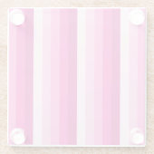 Warme rosa Schattenstreifen Glasuntersetzer (Rückseite)