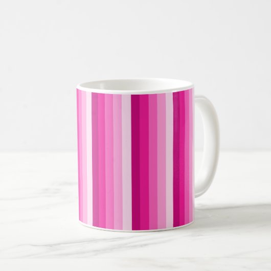 Warme rosa Schattenstreifen Kaffeetasse (VorderseiteRechts)