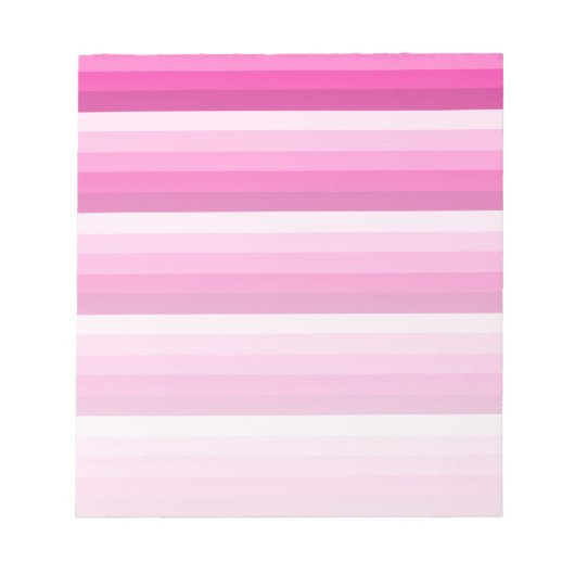 Warme rosa Schattenstreifen Notizblock (Vorderseite)
