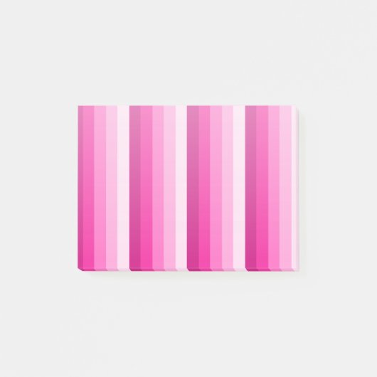 Warme rosa Schattenstreifen Post-it Klebezettel (Vorderseite)