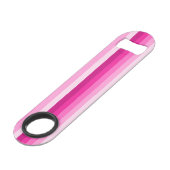 Warme rosa Schattenstreifen Speed Flaschenöffner (Vorderseite Schrägansicht)