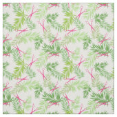 Warme rosa Schere grüne Palmfronten Stoff (Muster)