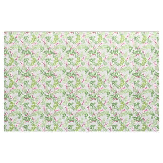 Warme rosa Schere grüne Palmfronten Stoff (Fat Quarter (45,7 x 55,9 cm))