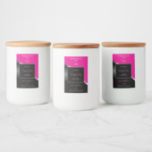 Warme, rosa, schwarz-weißes Silber und Logo-Produk Lebensmitteletikett (Flaschen)