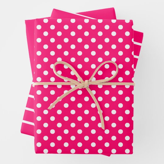 Warme rosa Streifen Geschenkpapier Set (Beispiel)