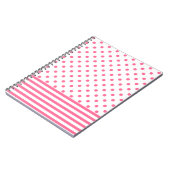 Warme rosa Streifen und Punkte Notizblock (Linke Seite)