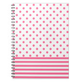 Warme rosa Streifen und Punkte Notizblock (Vorderseite)