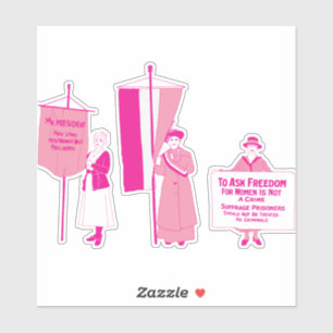 Warme Rosa Suffragettes Aufkleber