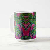 Warme rosa tropische Palmen Kaffeetasse (Vorderseite Links)