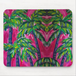Warme rosa tropische Palmen Mousepad