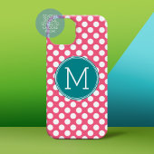 Warme rosa und Aquamarine Polka-Punkte mit benutze Case-Mate iPhone Hülle