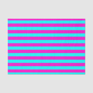 Warme rosa und blaue türkisfarbene Streifen Seidenpapier