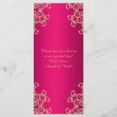 Warme, rosa und goldene indische Menükarten (Rückseite)