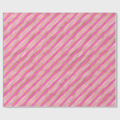 Warme Rosa und goldene Streifen Geschenkpapier (Flach)