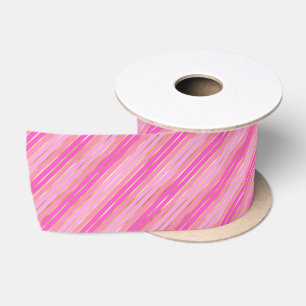 Warme Rosa und goldene Streifen Satinband
