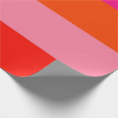 Warme rosa und helle Orangen Streifen Geschenkpapier (Ecke)