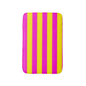 Warme rosa und kanarisch-gelbe Streifen Badematte (Vorderseite Vertikal)