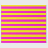 Warme rosa und kanarisch-gelbe Streifen Geschenkpapier (Flach)
