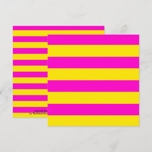 Warme rosa und kanarisch-gelbe Streifen Karte (Vorne/Hinten)