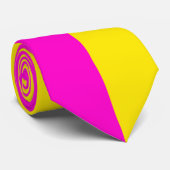 Warme rosa und kanarisch-gelbe Streifen Krawatte (Gerollt)
