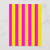 Warme rosa und kanarisch-gelbe Streifen Postkarte (Vorderseite)