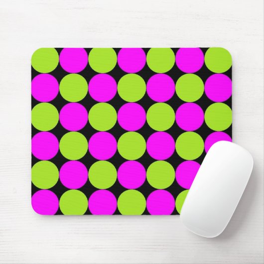 Warme rosa und Limone Polka-Punkte Mousepad (Mit Mouse)