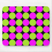 Warme rosa und Limone Polka-Punkte Mousepad (Vorne)