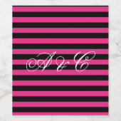 Warme rosa und schwarze Streifen - kundenspezifisc Weinetikett (Einzelnes Label)