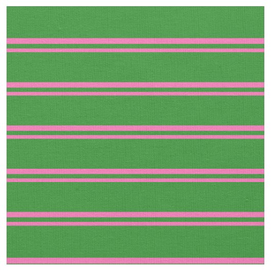 Warme rosa und waldgrüne Linien Stoff (Nahaufnahme)