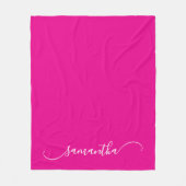 Warme, rosa und weiße, klassische Swash-Signatur Fleecedecke (Vorderseite)