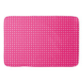 Warme rosa und weiße Punkte Badematte (Vorderseite)
