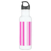 Warme, rosa und weiße Streifen aus Süßigkeiten Edelstahlflasche (Rückseite)