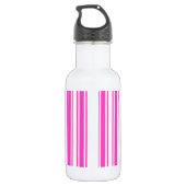 Warme, rosa und weiße Streifen aus Süßigkeiten Edelstahlflasche (Rückseite)