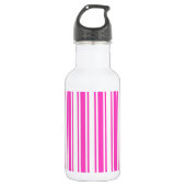 Warme, rosa und weiße Streifen aus Süßigkeiten Edelstahlflasche (Vorderseite)