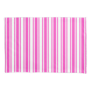 Warme, rosa und weiße Streifen aus Süßigkeiten Kissenbezug