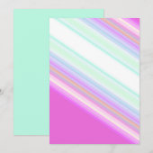 Warme, rosa und weiße Streifen Feiertagskarte (Vorne/Hinten)